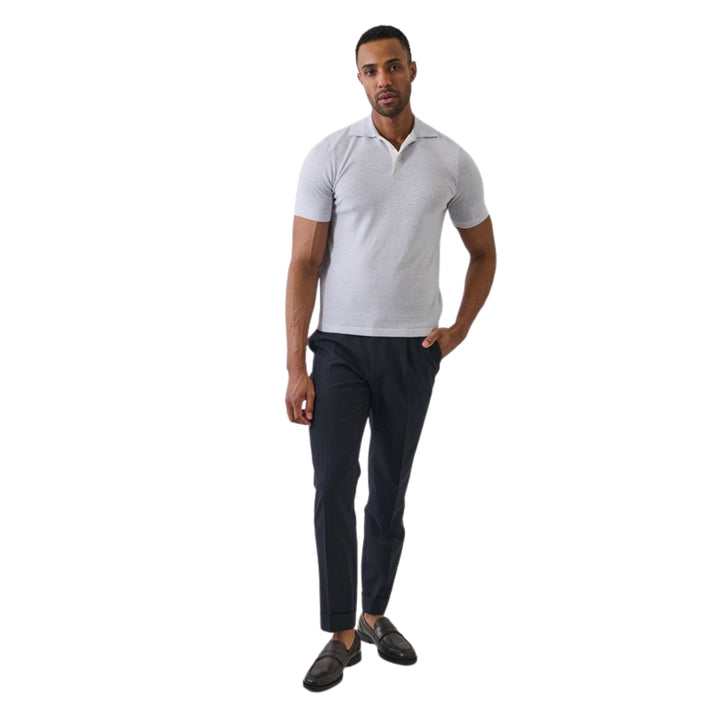Icicle Short Sleeve Merino Linen Contrast Polo