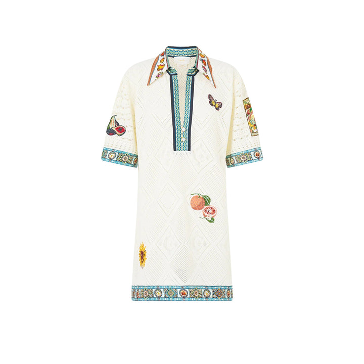 Silk Collar Knit Tunic in Magic Of The Mercado