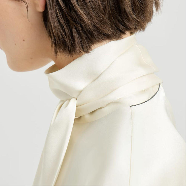 Silk Satin High Neck Top