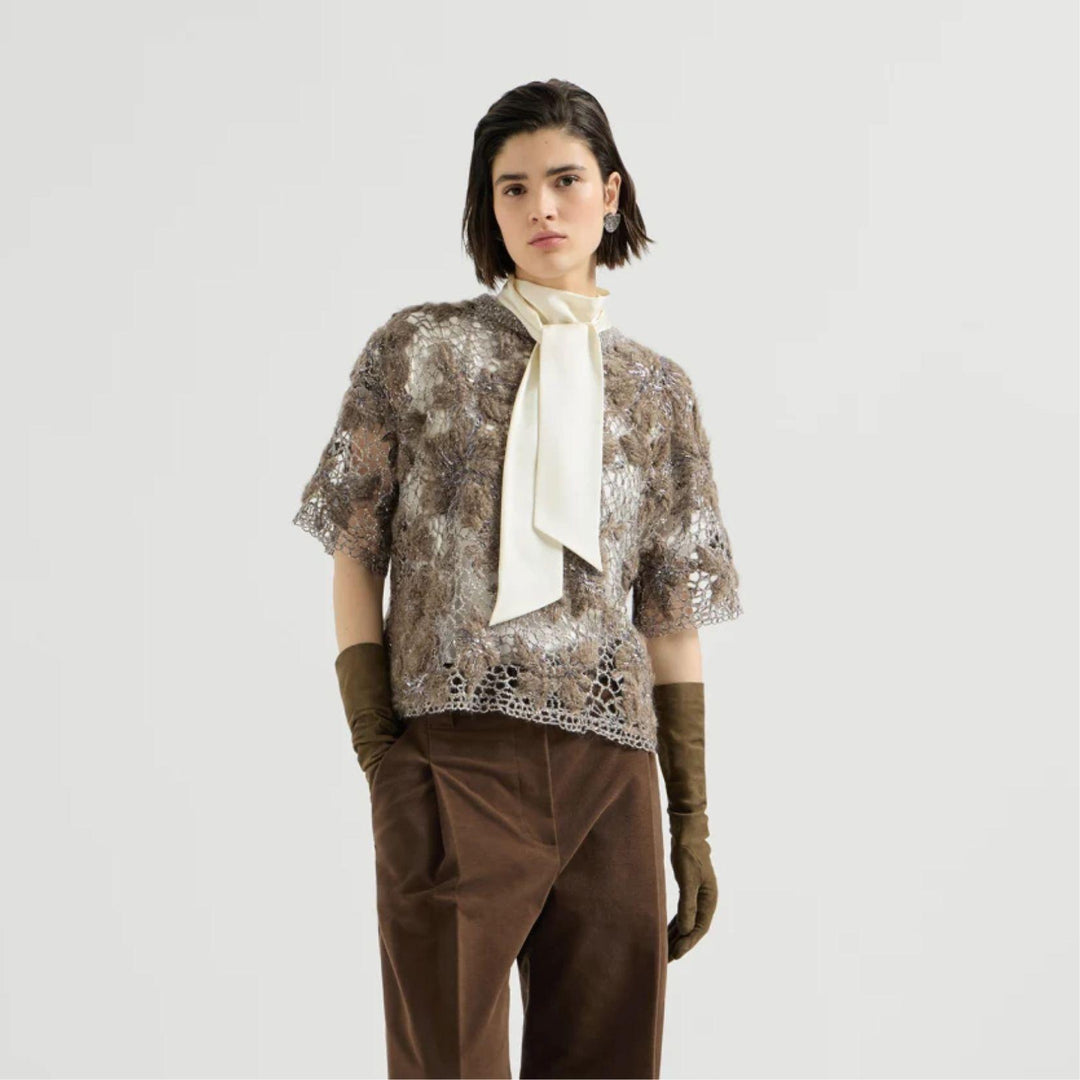 Silk Satin High Neck Top