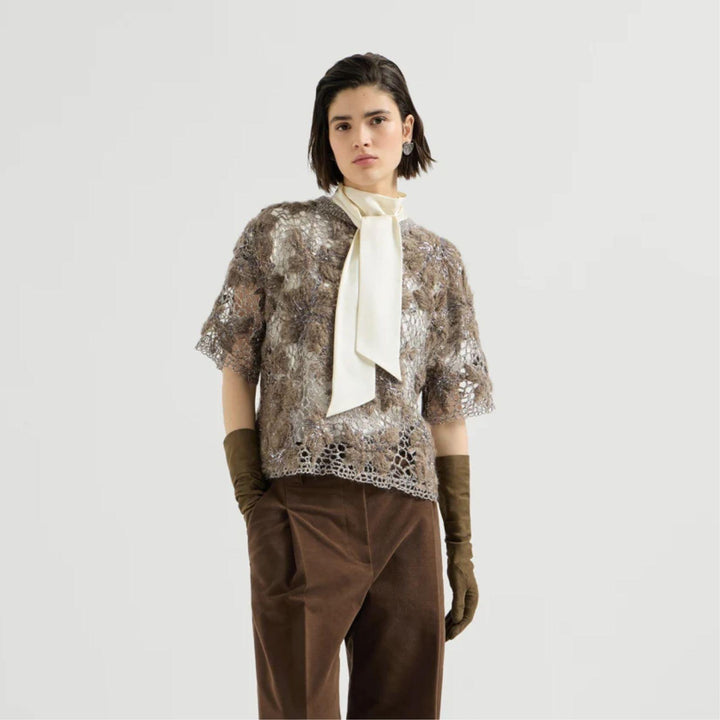 Silk Satin High Neck Top