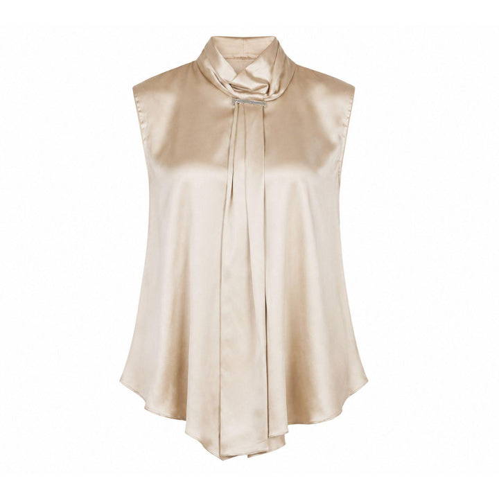 Silk Satin Tie Neck Blouse