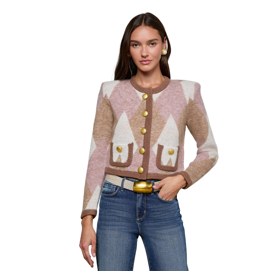 Siobhan Fuzzy Argyle Cardigan