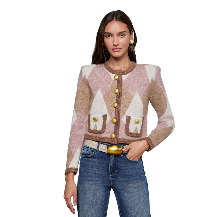 Siobhan Fuzzy Argyle Cardigan