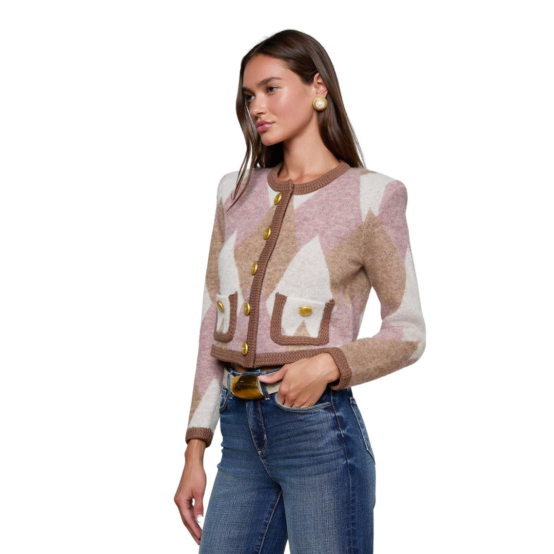 Siobhan Fuzzy Argyle Cardigan
