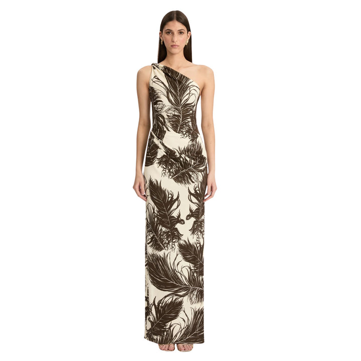 Sleeveless Feather Milano Jersey Gown