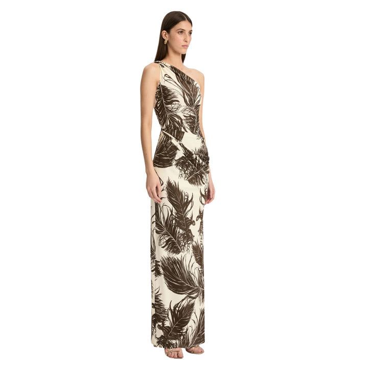 Sleeveless Feather Milano Jersey Gown