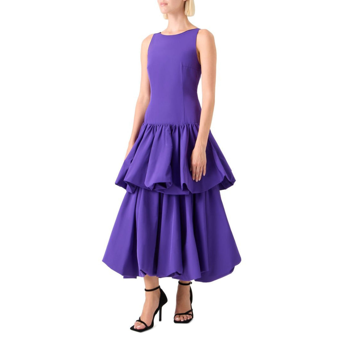 Sleeveless Taffeta Midi Dress
