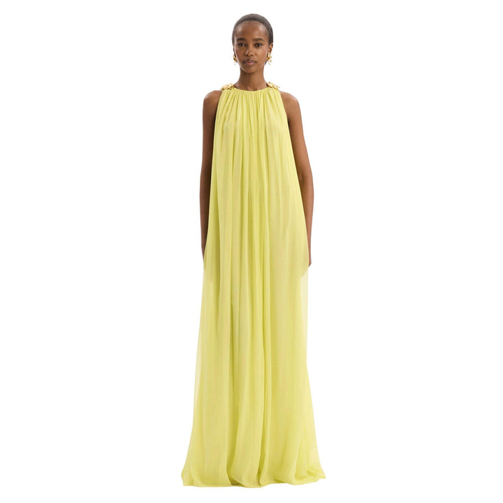 Hibiscus Silk Chiffon Caftan