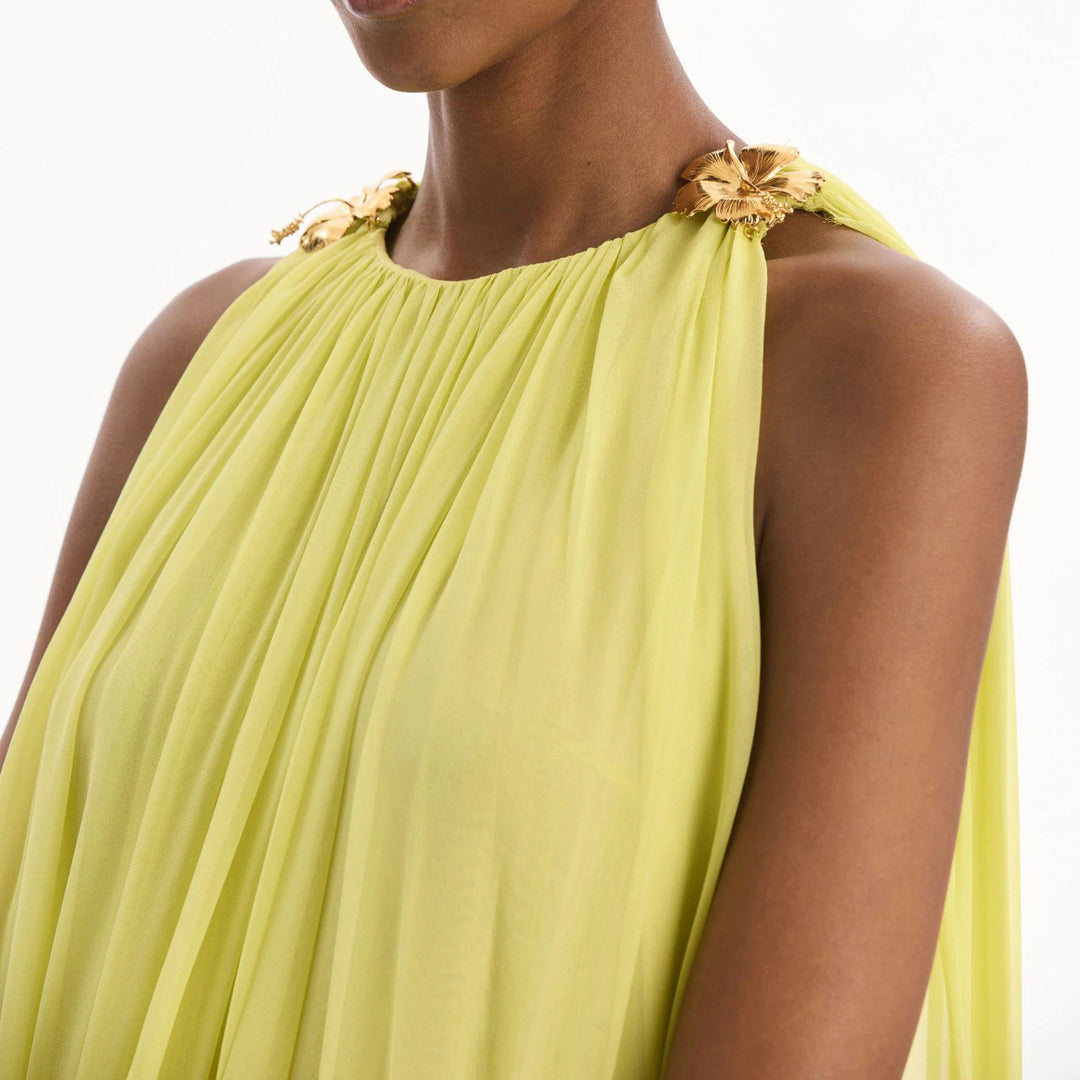 Hibiscus Silk Chiffon Caftan