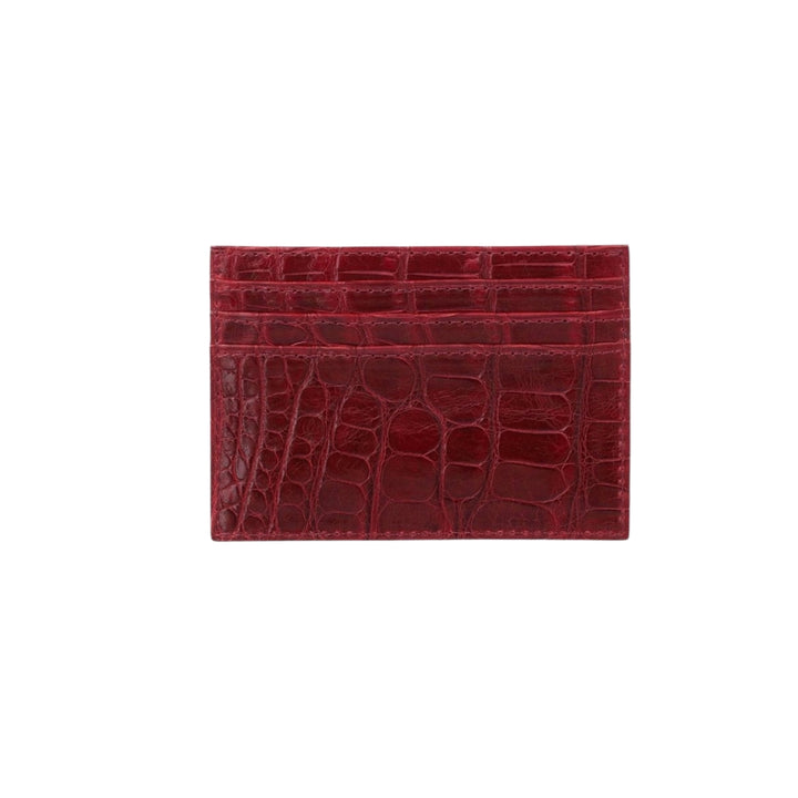 Slim Credit Card Case No. 204 in Burgundy Crocodile