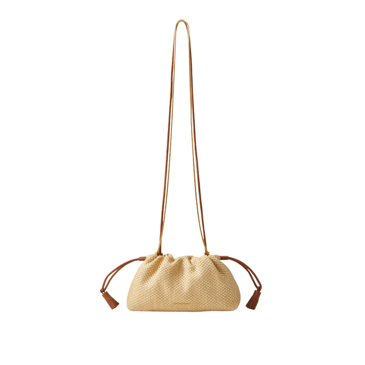 Small Raffia Stash Bag in Hazelwood/Natural