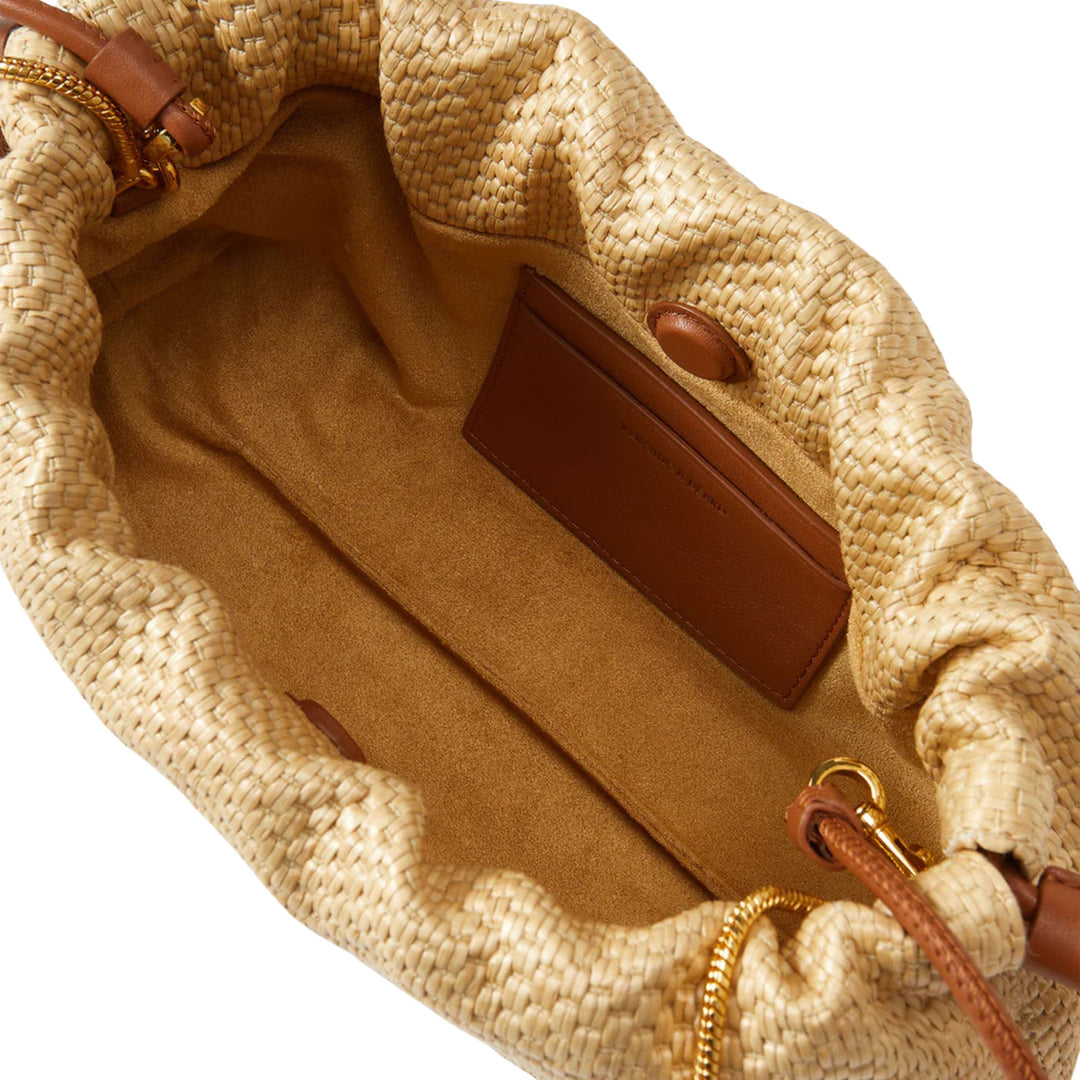 Small Raffia Stash Bag in Hazelwood/Natural