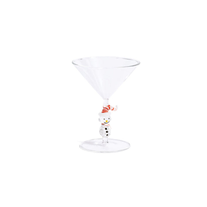 Snowman Sips Martini Glass