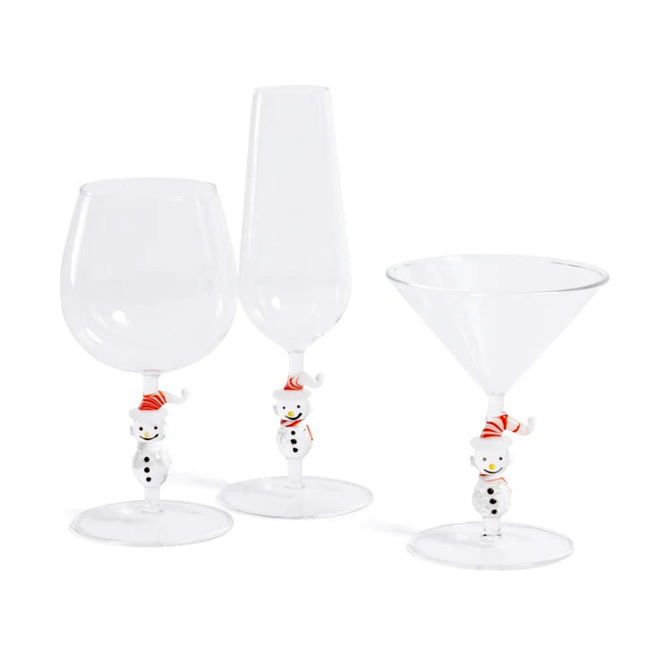 Snowman Sips Martini Glass