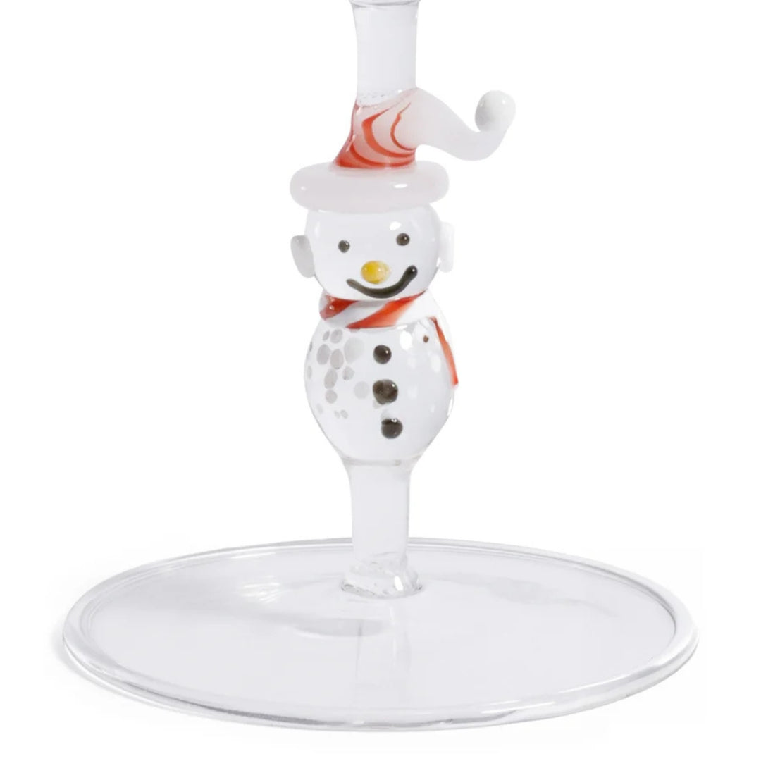 Snowman Sips Martini Glass