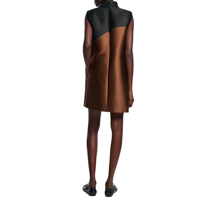 Soft Petal Mini Dress in caramel black
