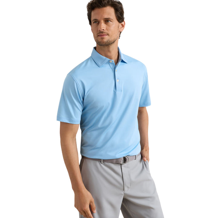 Solid Performance Jersey Polo in Cottage Blue