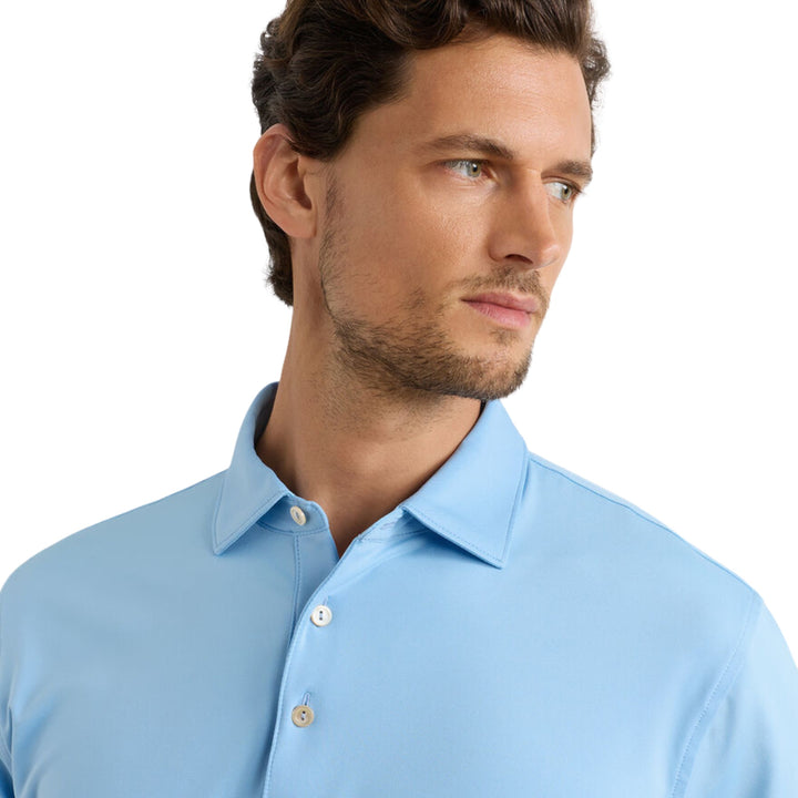 Solid Performance Jersey Polo in Cottage Blue