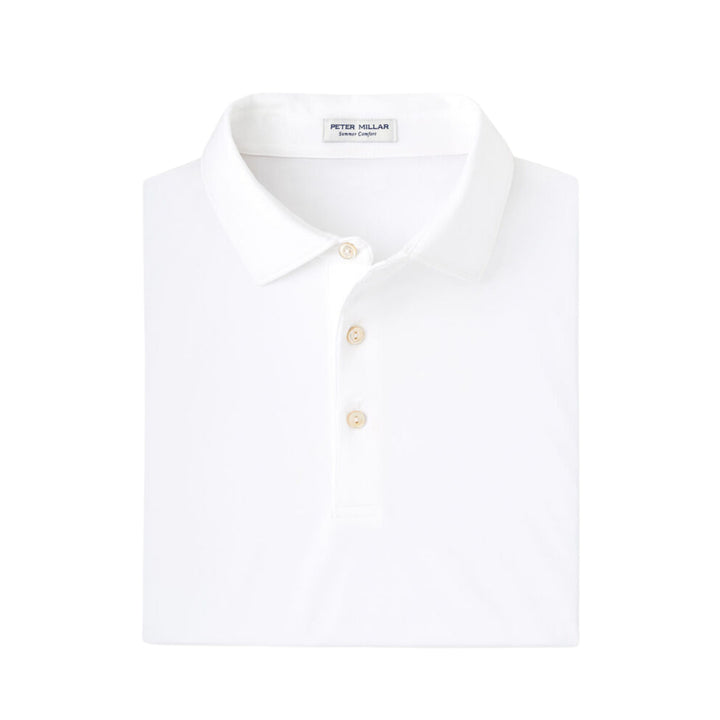 Solid Performance Jersey Polo in White