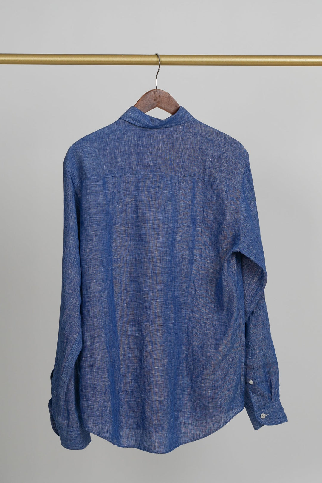 Blue Solid Linen Shirt