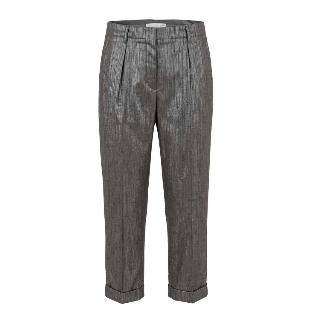 Sparkling Wool Twill Cropped Trouser
