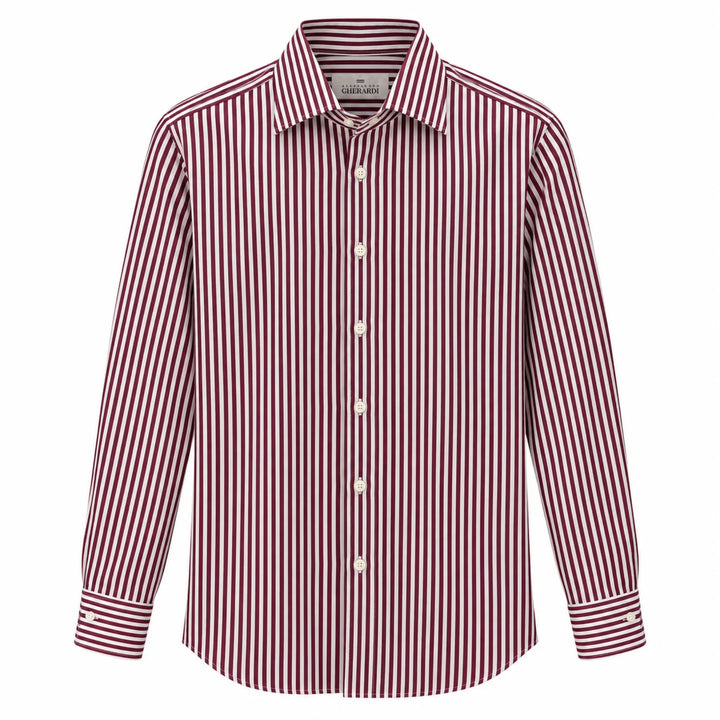 Sport Shirt in Burgundy Stripe