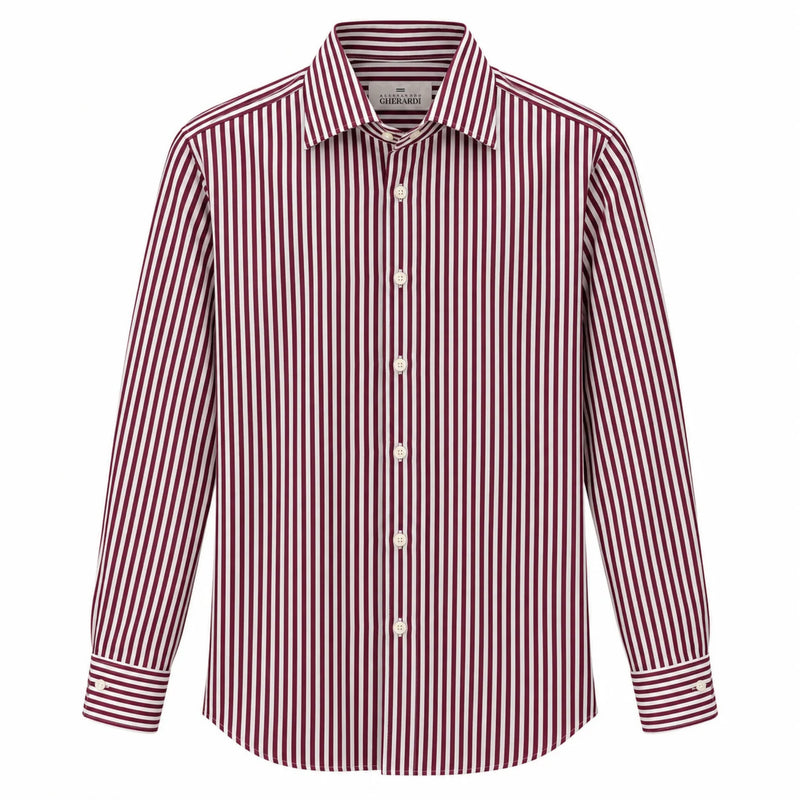 Sport Shirt in Burgundy Stripe