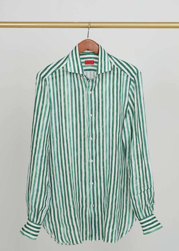 Dark Green and White Sport Shirt