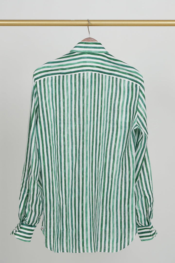 Dark Green and White Sport Shirt