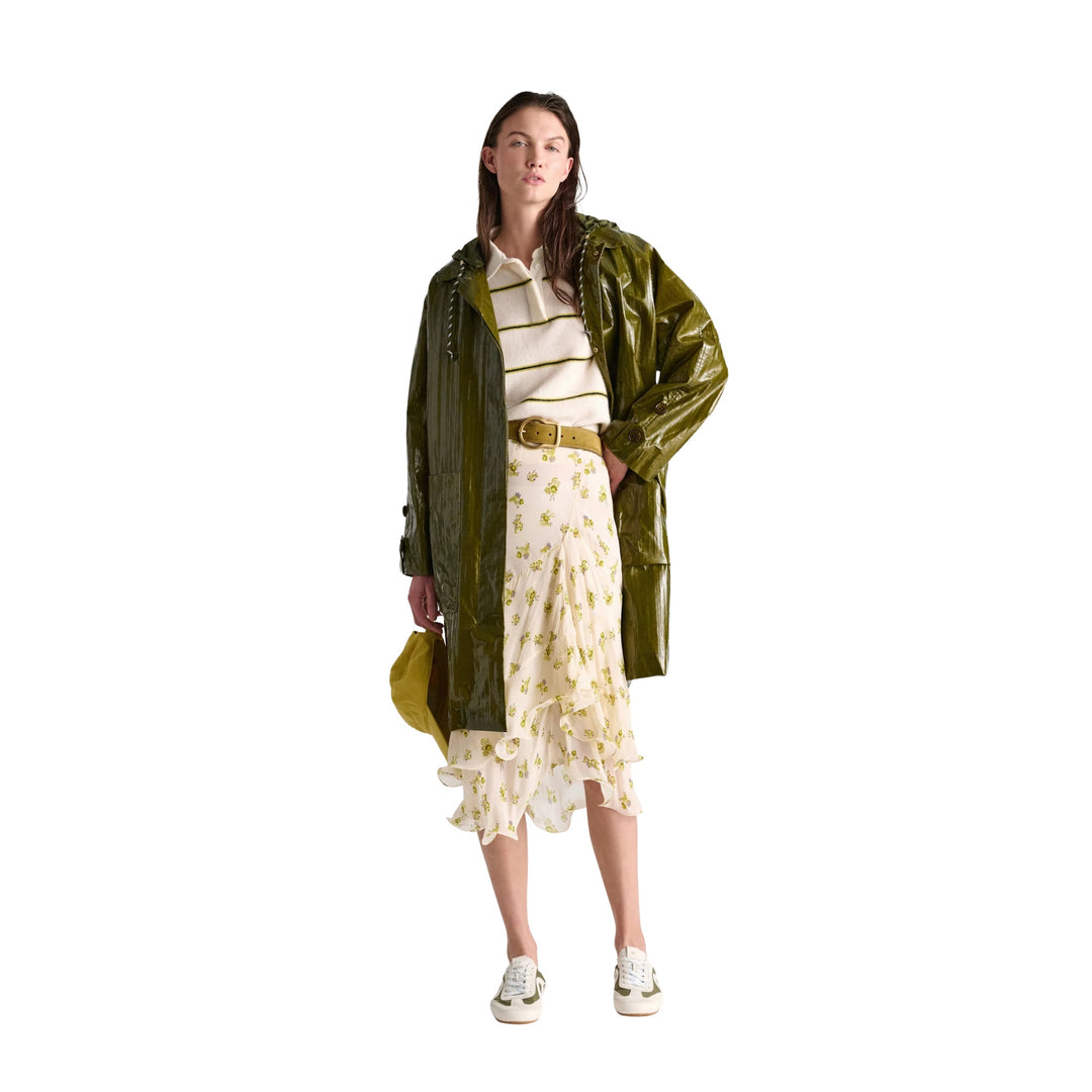 Sporty Statement Pullover in White Ginger Trio