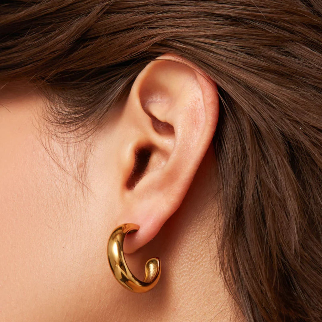 Staple Hoops Medium - Gold