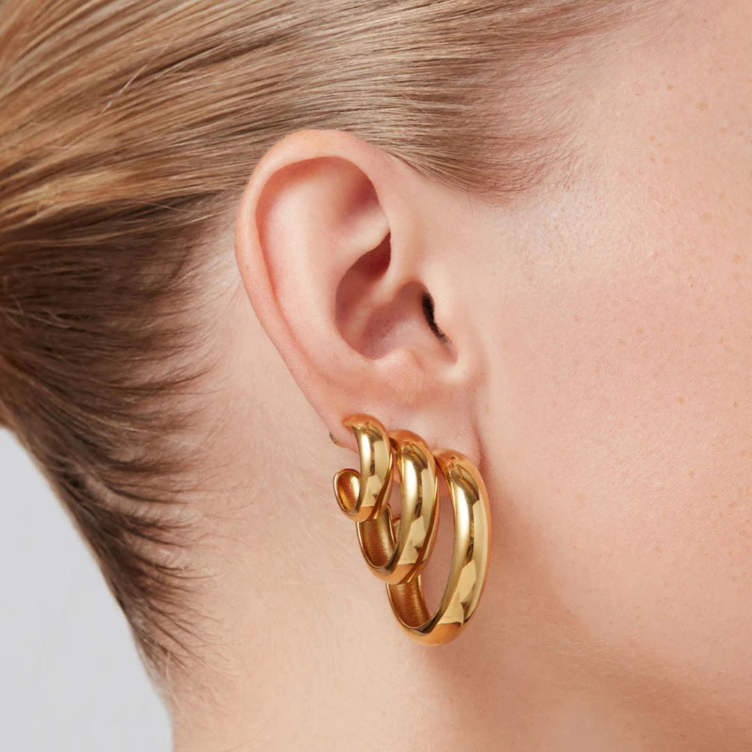 Staple Hoops Medium - Gold