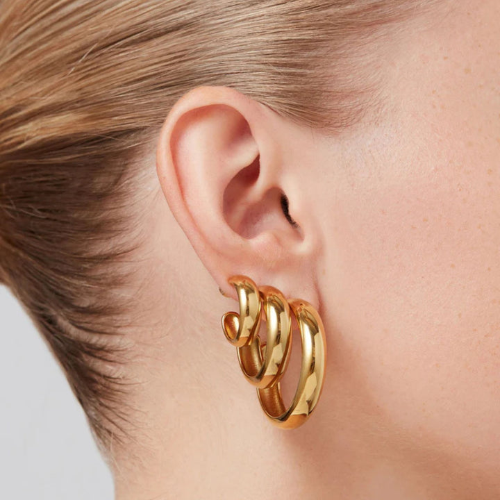 Staple Hoops Medium - Gold