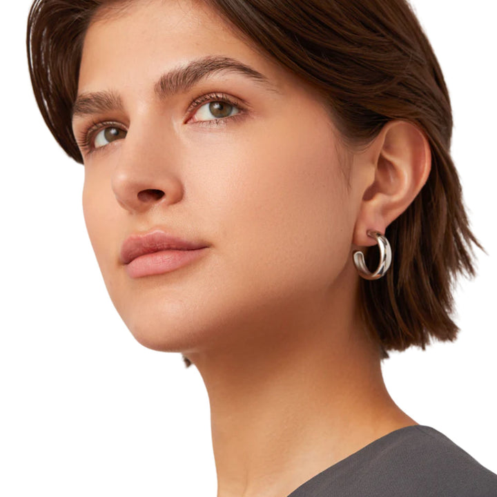 Staple Hoops Medium - Platinum
