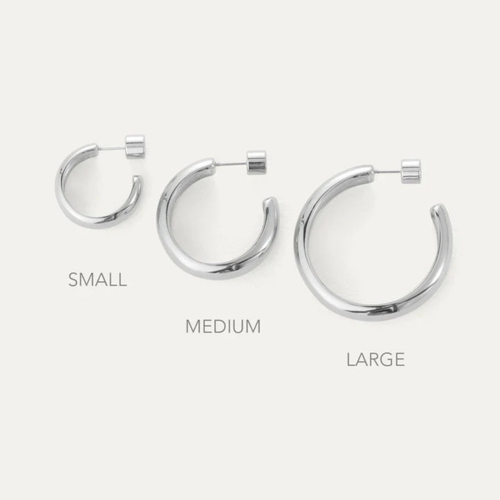 Staple Hoops Medium - Platinum