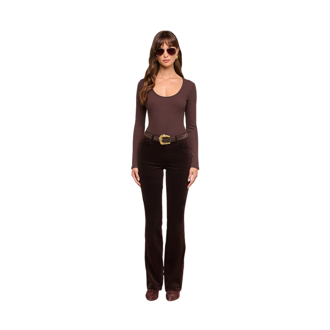 Stevie High Rise Straight in Dark Java