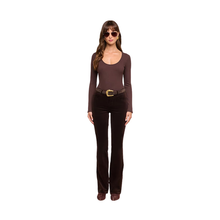Stevie High Rise Straight in Dark Java