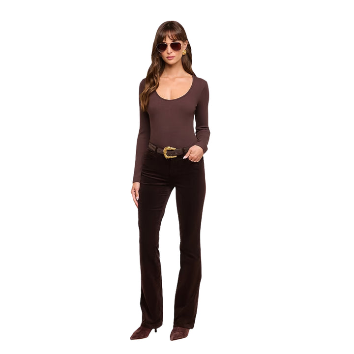 Stevie High Rise Straight in Dark Java