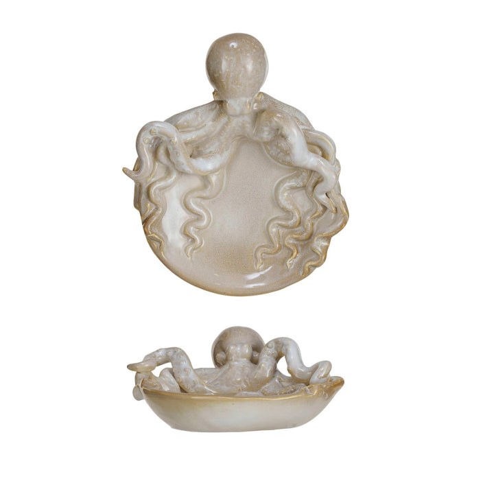 Stoneware Dish with Octopus
