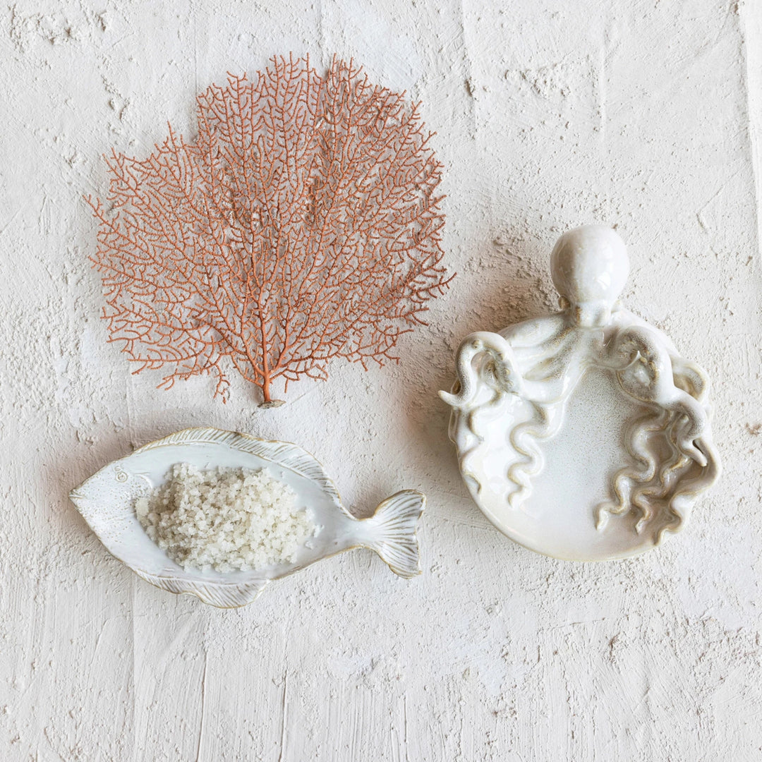 Stoneware Dish with Octopus