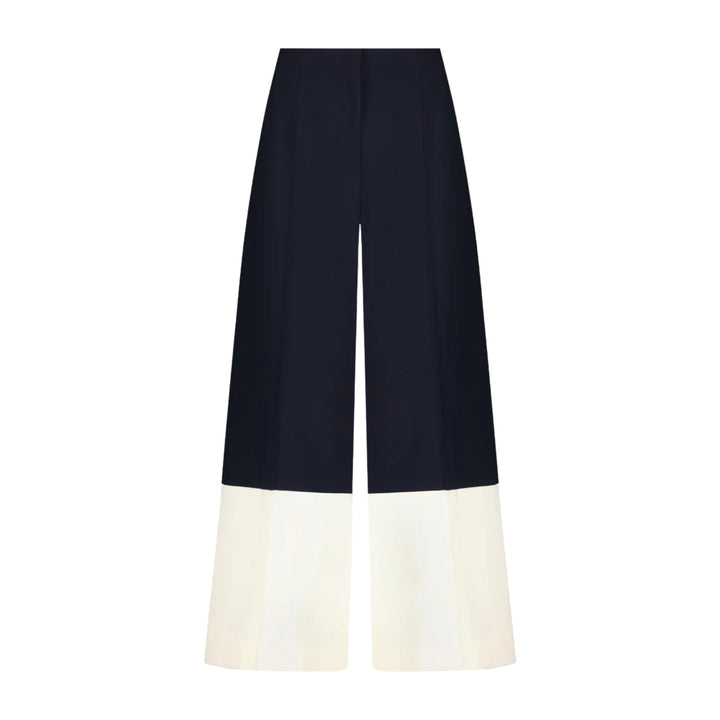 Stretch Twill Two-Tone Wide Leg Pant
