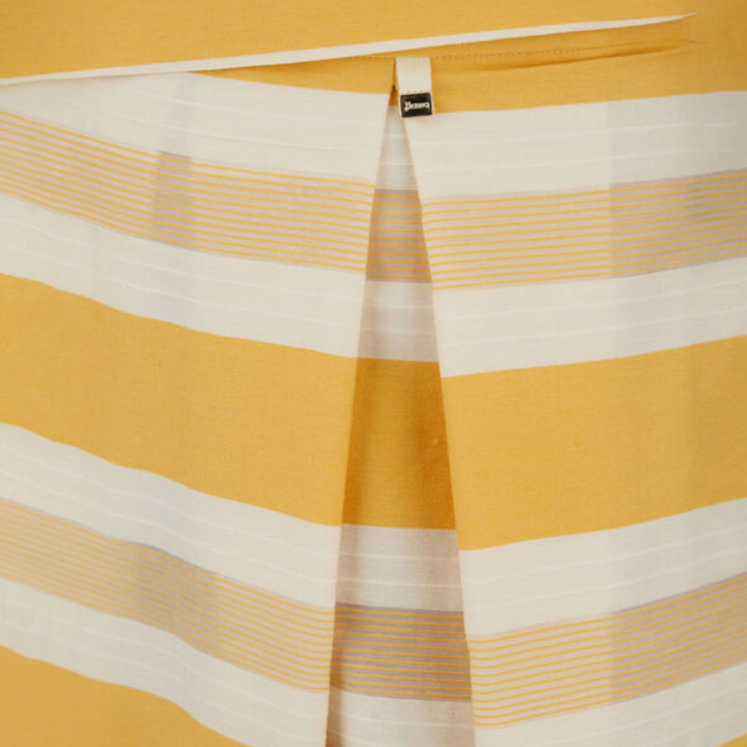 Striped Cotton Full Skirt in Yellow/White