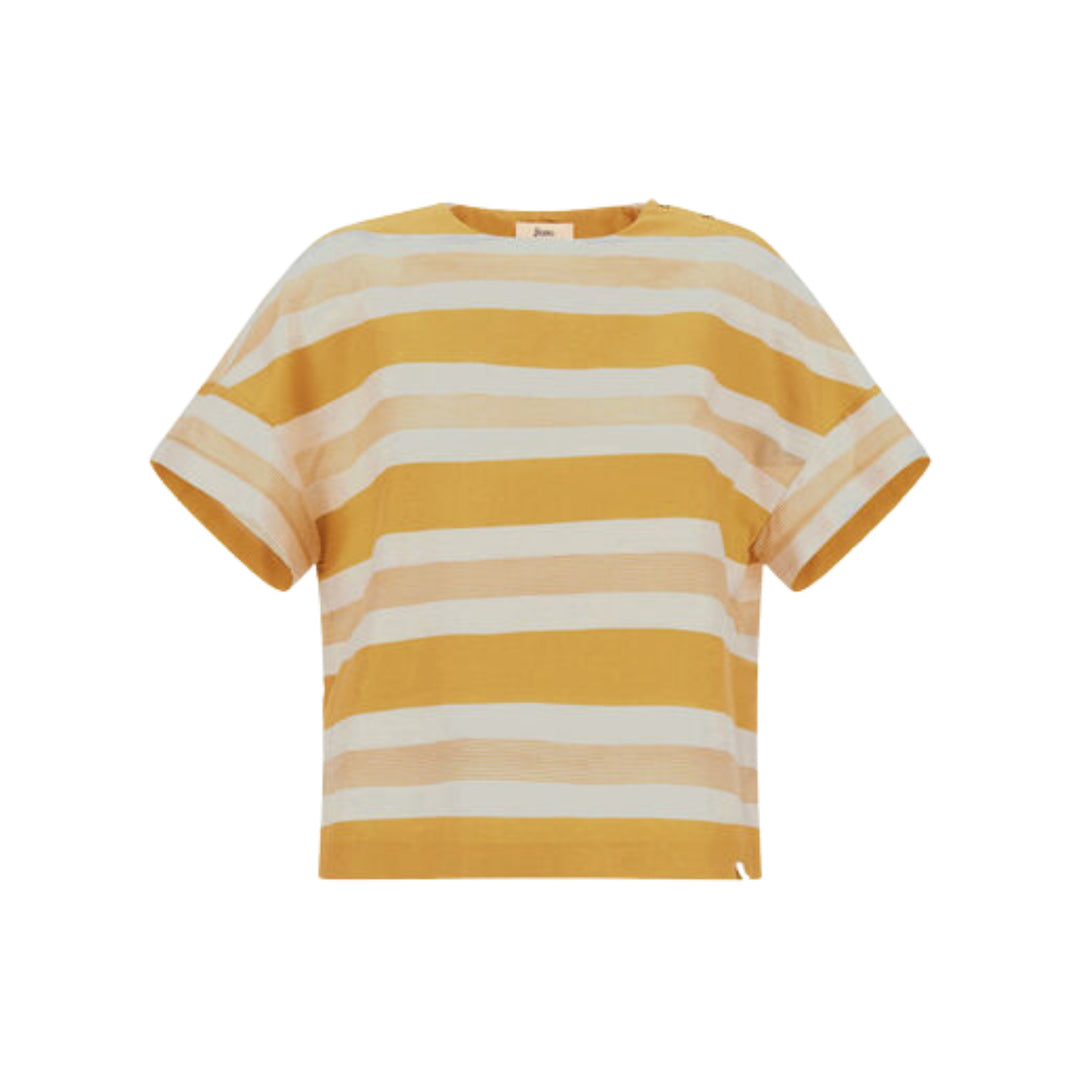Striped Cotton Top in Yellow/White