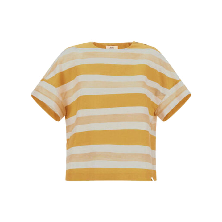 Striped Cotton Top in Yellow/White