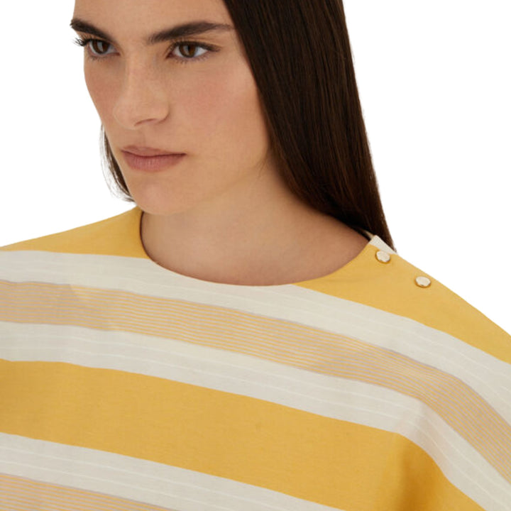 Striped Cotton Top in Yellow/White