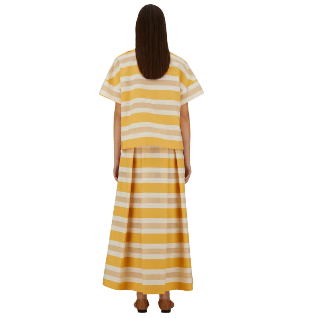 Striped Cotton Top in Yellow/White