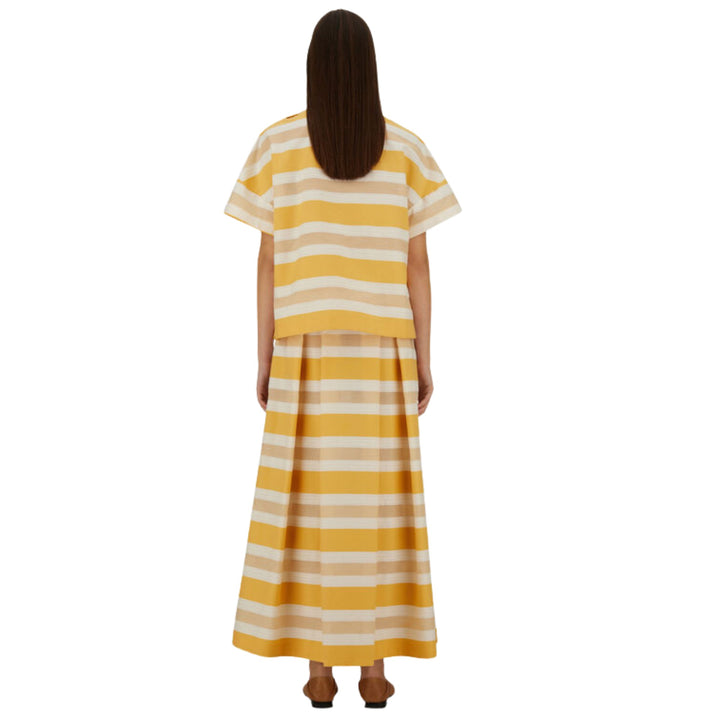 Striped Cotton Top in Yellow/White