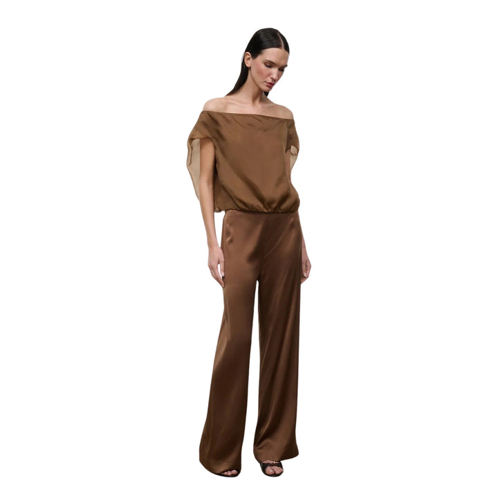 Stroll Silk Pant in Cigar