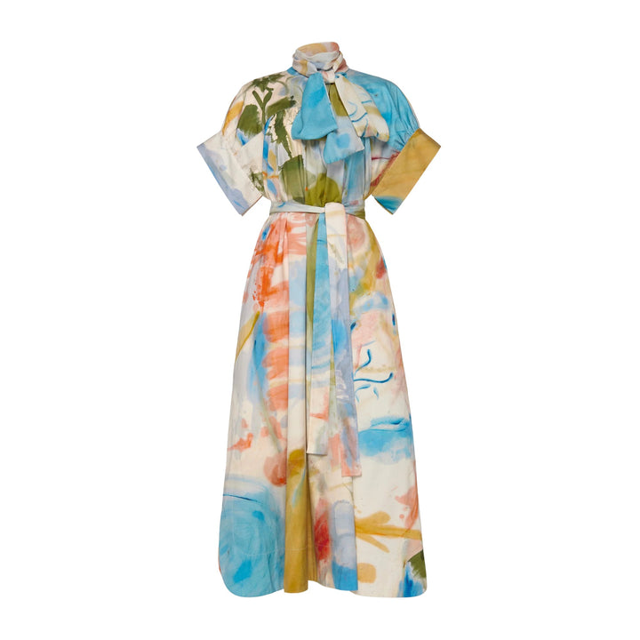 Studio Short Sleeve Cotton Dress in Western Dream